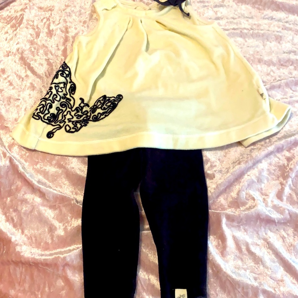 Cream and black organic cotton two piece